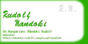 rudolf mandoki business card